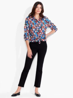 Crescent Crinkle Shirt BLUE MULTI -Nic+Zoe F231620BLTPRODUCT 04