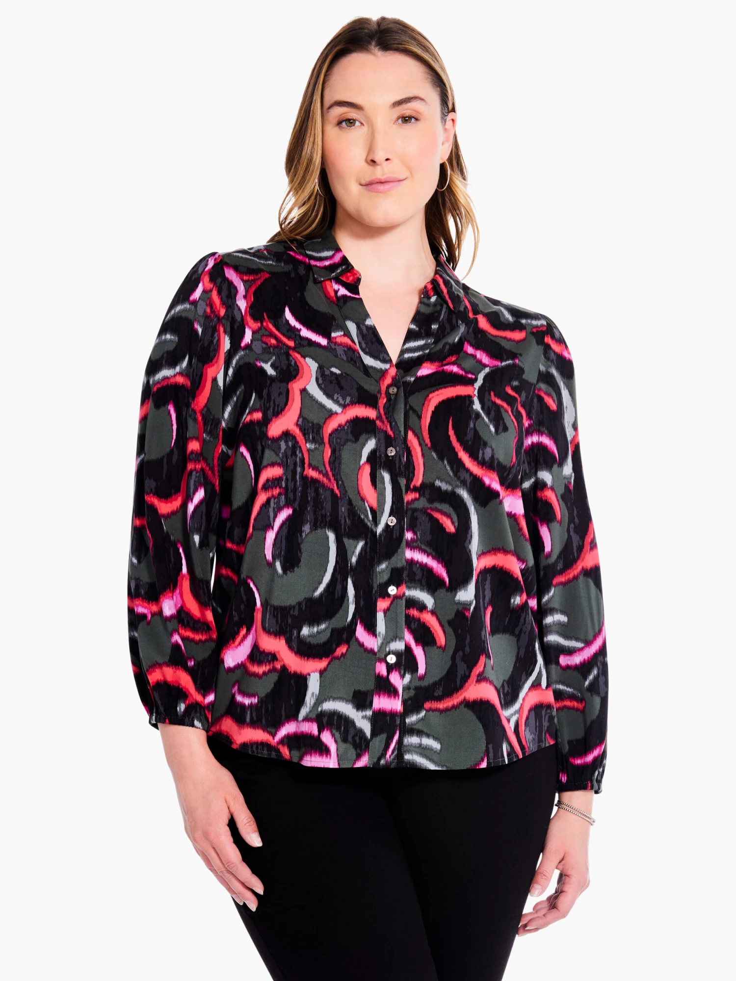 Neon Doodle Live In Shirt GREEN MULTI Neon Doodle Live In Shirt GREEN MULTI -Nic+Zoe F231622WGRIPRODUCT 01 scaled