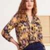 Dreamy Refined Ruffle Shirt YELLOW MULTI -Nic+Zoe F231636YLMPRODUCT 01A