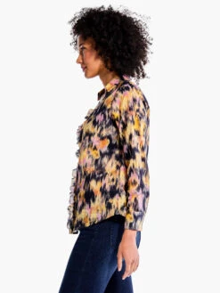 Dreamy Refined Ruffle Shirt YELLOW MULTI -Nic+Zoe F231636YLMPRODUCT 02