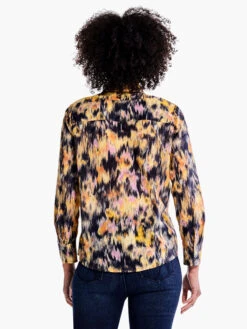 Dreamy Refined Ruffle Shirt YELLOW MULTI -Nic+Zoe F231636YLMPRODUCT 03