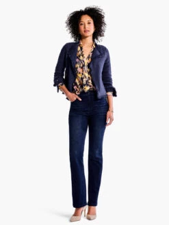 Dreamy Refined Ruffle Shirt YELLOW MULTI -Nic+Zoe F231636YLMPRODUCT 04