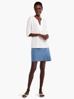 Angled Lace Top MILK WHITE -Nic+Zoe M231099MWHPRODUCT 04