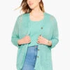 Featherweight Button Cardigan HAZY AQUA -Nic+Zoe M231104WHAQPRODUCT 01
