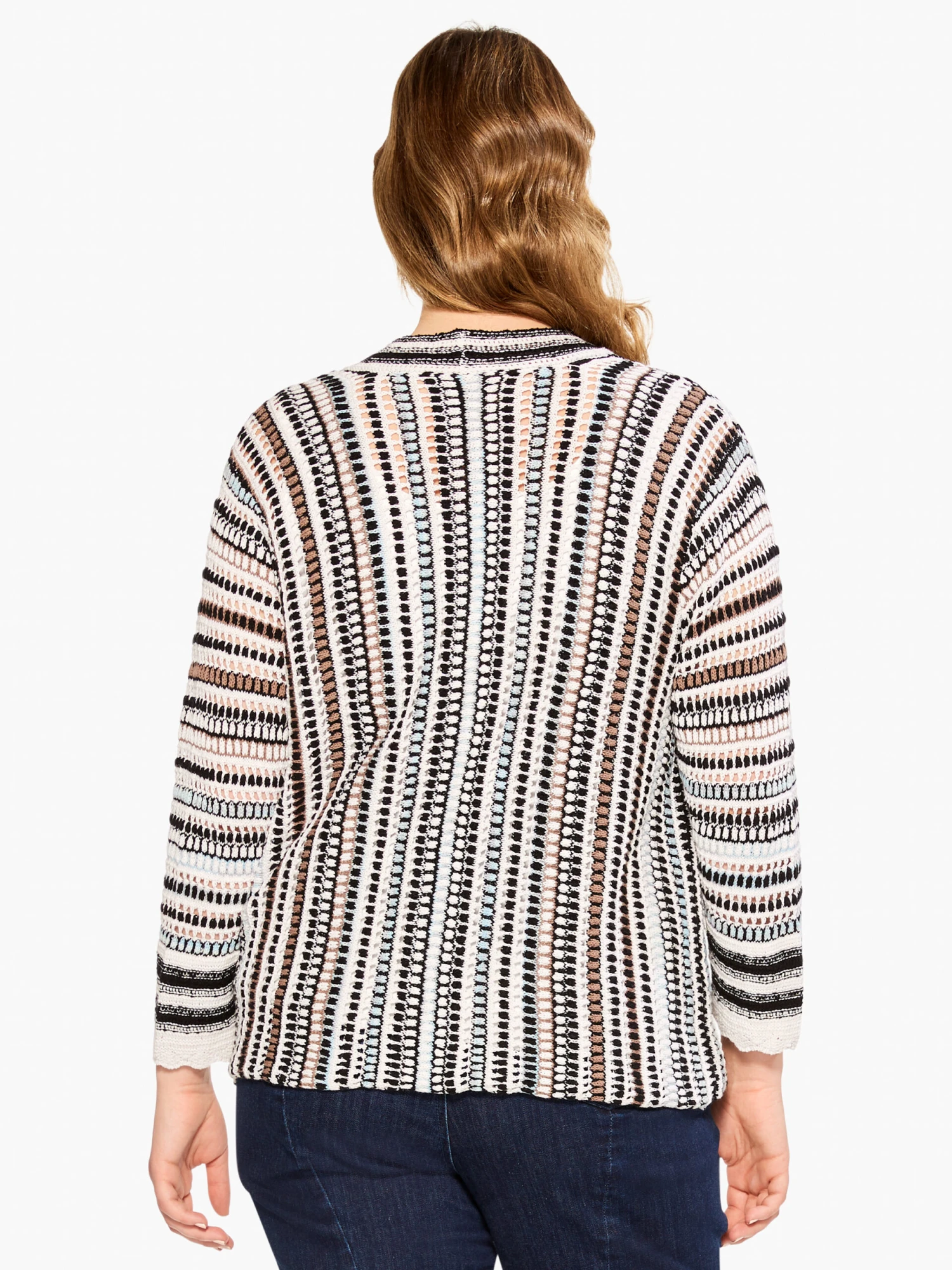 Crochet Sky Cardigan BLUE MULTI Crochet Sky Cardigan BLUE MULTI -Nic+Zoe M231105WBLTPRODUCT 03 scaled