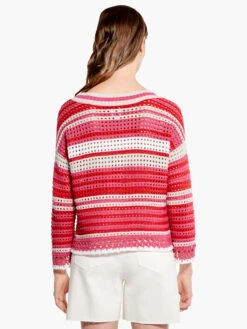Colorful Crochet Sweater RED MULTI -Nic+Zoe M231111REDPRODUCT 03