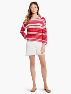 Colorful Crochet Sweater RED MULTI -Nic+Zoe M231111REDPRODUCT 04