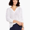 Summer Split Neck Sweater PAPER WHITE -Nic+Zoe M231115PWHPRODUCT 01