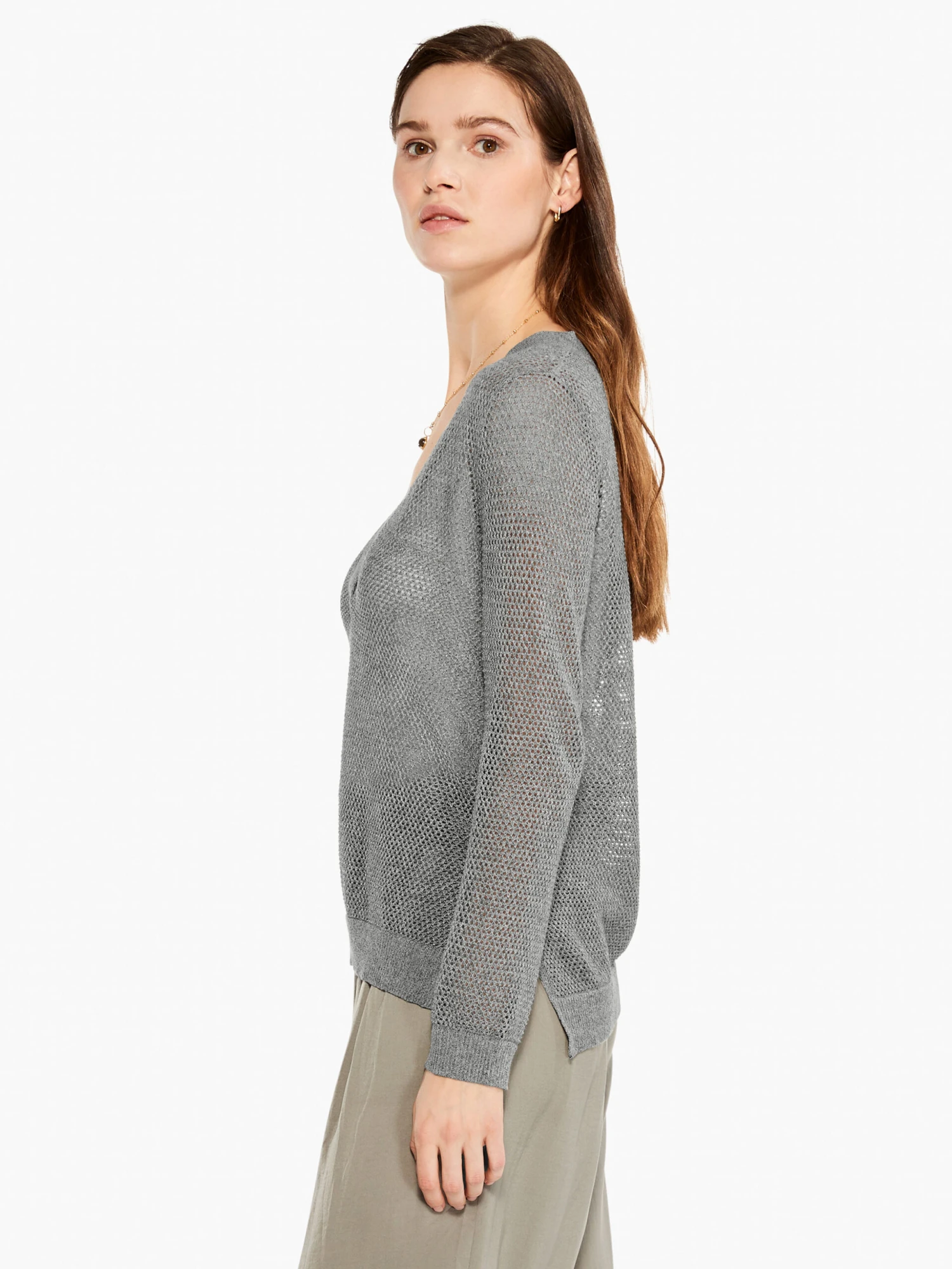 Mesh Stitch Sweater TARRAGON Mesh Stitch Sweater TARRAGON -Nic+Zoe M231116TARPRODUCT 02 scaled