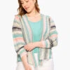 Summer Spacedye Cardigan AQUA MULTI -Nic+Zoe M231120WAQLPRODUCT 01