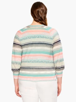 Summer Spacedye Cardigan AQUA MULTI -Nic+Zoe M231120WAQLPRODUCT 03