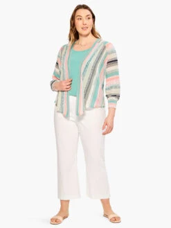 Summer Spacedye Cardigan AQUA MULTI -Nic+Zoe M231120WAQLPRODUCT 04