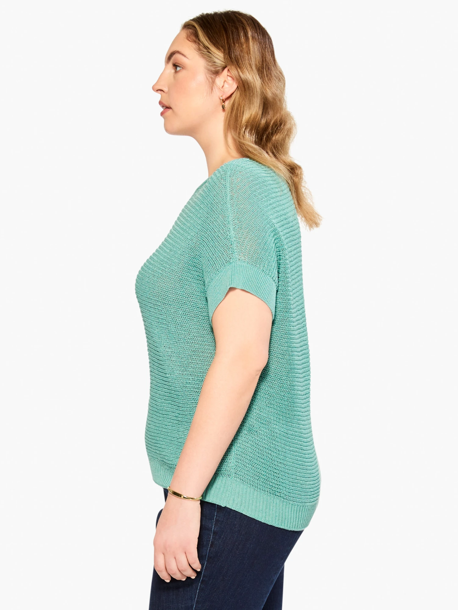 Easy Sleeve Summer Sweater HAZY AQUA Easy Sleeve Summer Sweater HAZY AQUA -Nic+Zoe M231123WHAQPRODUCT 02 scaled
