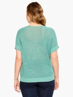 Easy Sleeve Summer Sweater HAZY AQUA 4 Easy Sleeve Summer Sweater HAZY AQUA -Nic+Zoe M231123WHAQPRODUCT 03