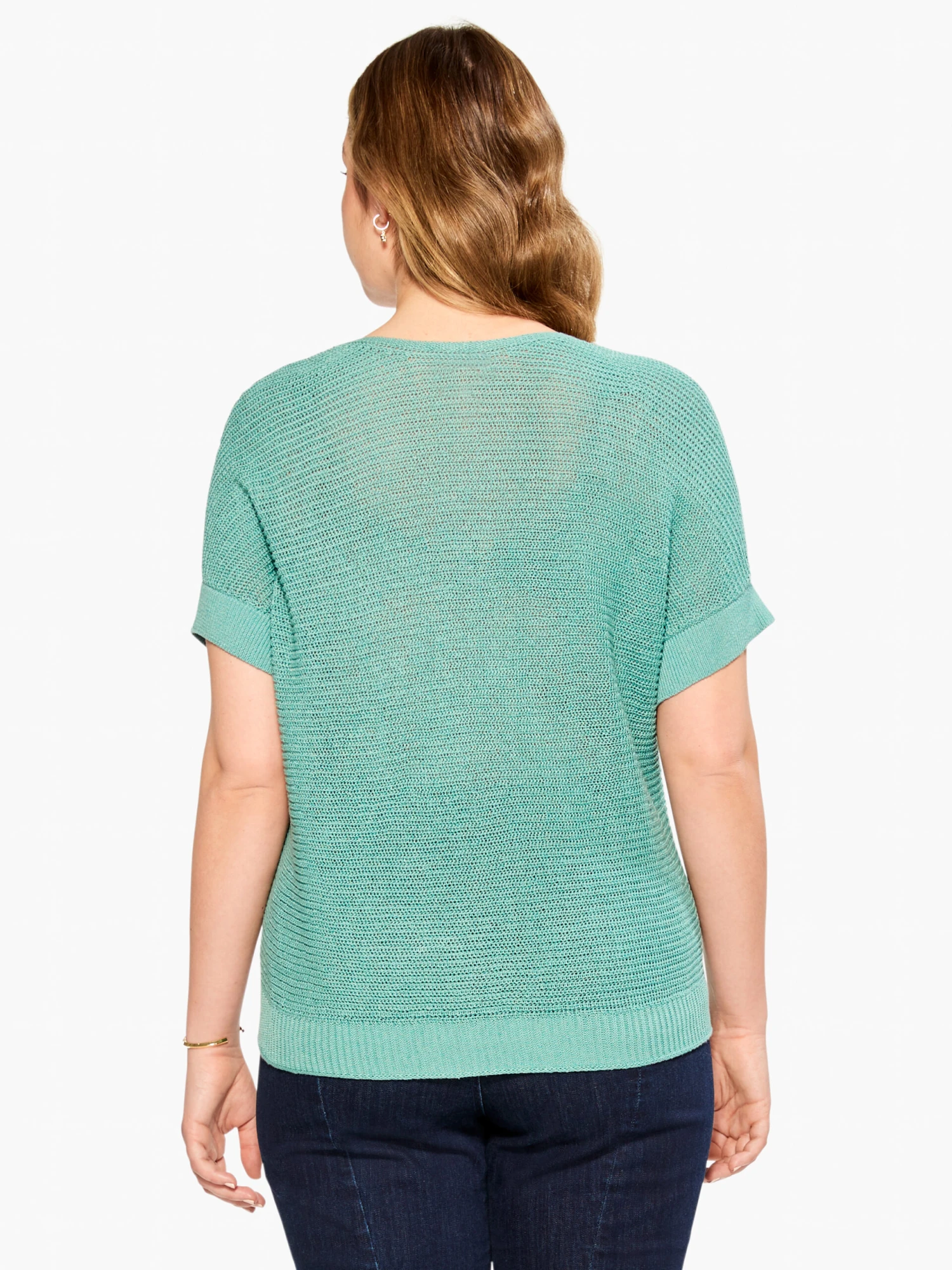 Easy Sleeve Summer Sweater HAZY AQUA Easy Sleeve Summer Sweater HAZY AQUA -Nic+Zoe M231123WHAQPRODUCT 03 scaled