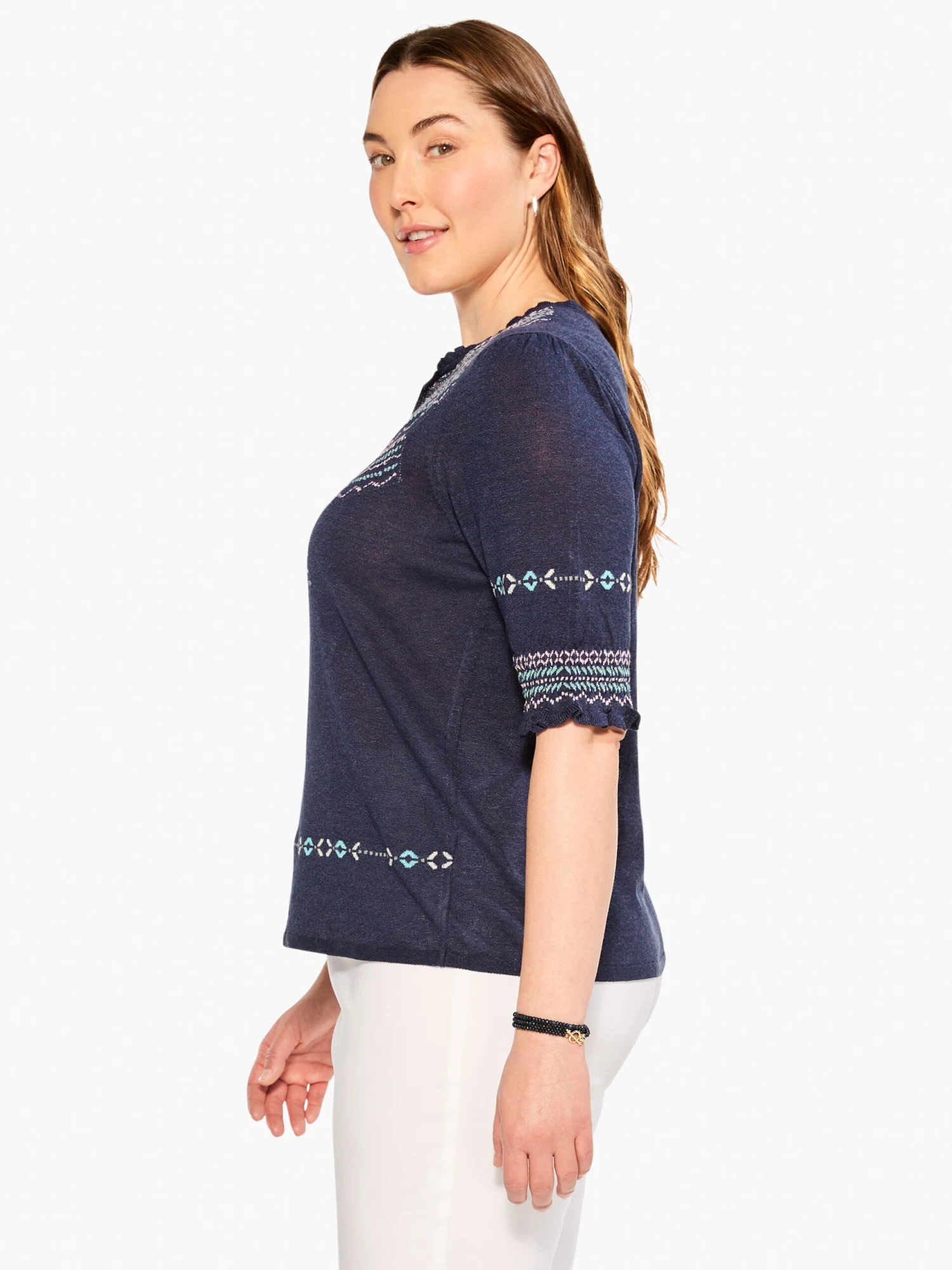 Intarsia Stitches Sweater INDIGO MULTI Intarsia Stitches Sweater INDIGO MULTI -Nic+Zoe M231125WIMIPRODUCT 02 scaled