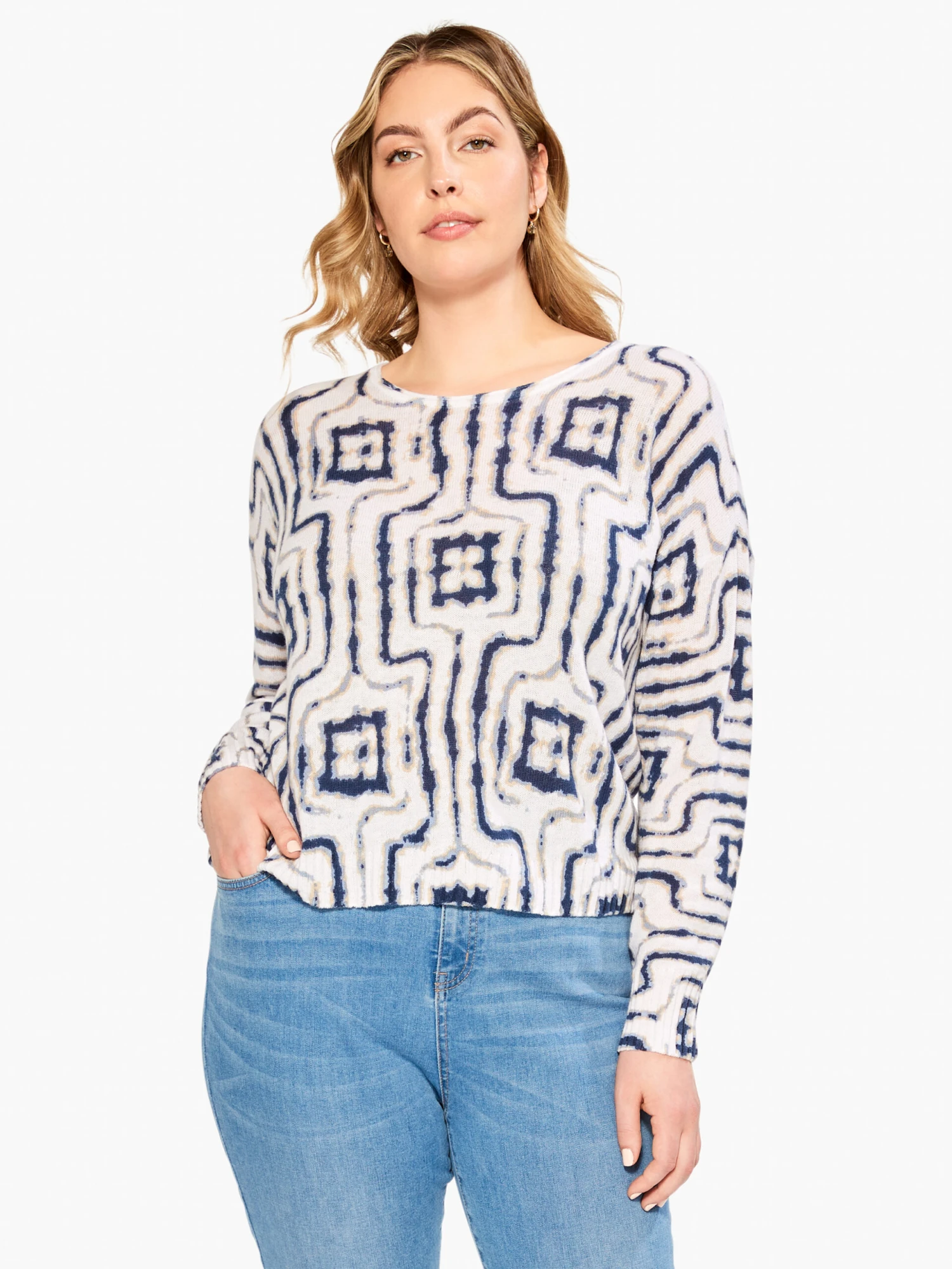Easy Angles Sweater INDIGO MULTI Easy Angles Sweater INDIGO MULTI -Nic+Zoe M231127WIMIPRODUCT 01 scaled