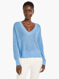 Textural V-Neck Summer Sweater ZEPHYR 5 Textural V-Neck Summer Sweater ZEPHYR -Nic+Zoe M231131ZPRPRODUCT 04