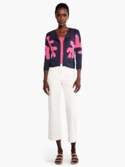 Cutout Crush Cardigan INDIGO MULTI -Nic+Zoe M231140IMIPRODUCT 04