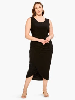 High Twist Ruched Dress BLACK ONYX -Nic+Zoe M231203WBLXPRODUCT 04
