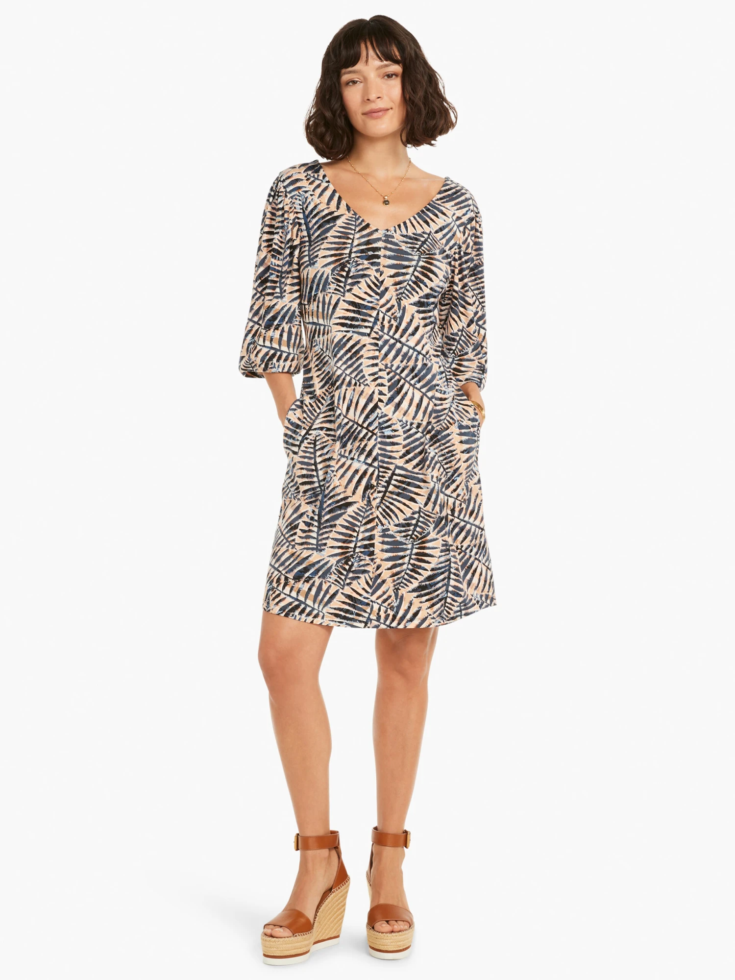 Flowing Ferns Dress NEUTRAL MULTI Flowing Ferns Dress NEUTRAL MULTI -Nic+Zoe M231268NUMPRODUCT 04 scaled