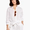 Cotton Boyfriend Shirt PAPER WHITE -Nic+Zoe M231605PWHPRODUCT 01