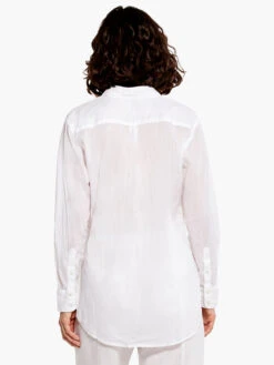 Cotton Boyfriend Shirt PAPER WHITE -Nic+Zoe M231605PWHPRODUCT 03