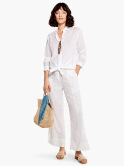 Cotton Boyfriend Shirt PAPER WHITE -Nic+Zoe M231605PWHPRODUCT 04