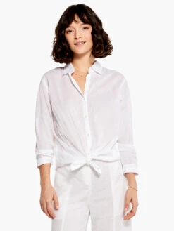 Cotton Boyfriend Shirt PAPER WHITE -Nic+Zoe M231605PWHPRODUCT 05