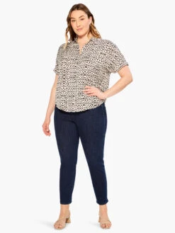 Inky Dots Shirt WHITE MULTI -Nic+Zoe M231619WWMTPRODUCT 04