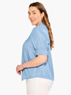 Femme Sleeve Denim Shirt MINERAL 4 Femme Sleeve Denim Shirt MINERAL -Nic+Zoe M231622WMNRPRODUCT 02