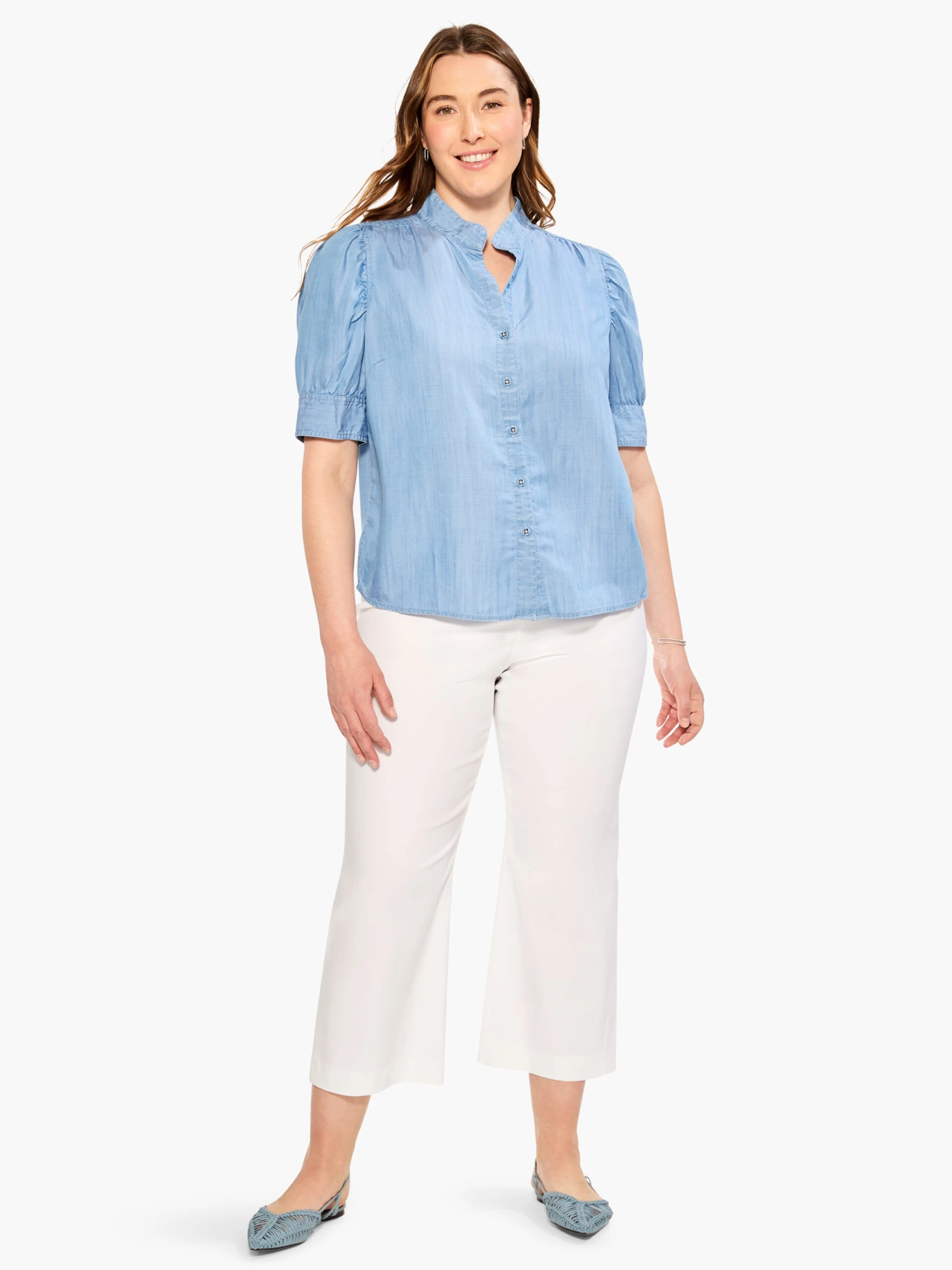 Femme Sleeve Denim Shirt MINERAL Femme Sleeve Denim Shirt MINERAL -Nic+Zoe M231622WMNRPRODUCT 04 scaled