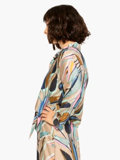 Banana Leaves Top AQUA MULTI -Nic+Zoe M231634AQLPRODUCT 02