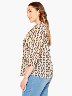 Falling Diamonds Top ORANGE MULTI -Nic+Zoe M231638WORMPRODUCT 02