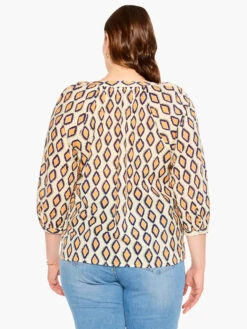 Falling Diamonds Top ORANGE MULTI -Nic+Zoe M231638WORMPRODUCT 03