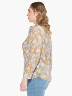 Midday Meadows Crinkle Shirt BLUE MULTI -Nic+Zoe M231639WBLTPRODUCT 02