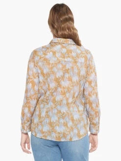 Midday Meadows Crinkle Shirt BLUE MULTI -Nic+Zoe M231639WBLTPRODUCT 03