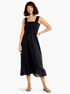 Cotton Lawn Smocked Dress BLACK ONYX -Nic+Zoe M231904BLXPRODUCT 04