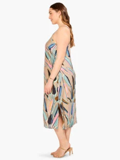 Banana Leaves Slip Dress AQUA MULTI -Nic+Zoe M231910WAQLPRODUCT 02