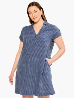 Central Park Day Dress BLUE MULTI