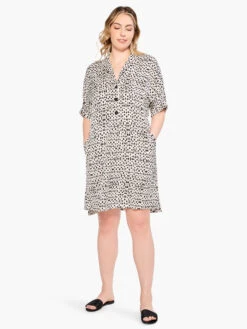 Inky Dots Dress WHITE MULTI -Nic+Zoe M231915WWMTPRODUCT 04