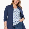 Snap Up Perfect Jacket HARBOR BLUE -Nic+Zoe S231050WHBBPRODUCT 01
