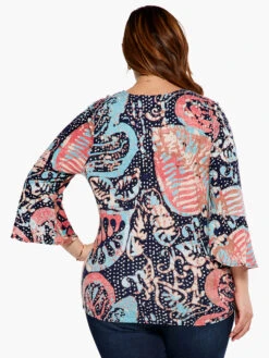 Batik Stamp Top INDIGO MULTI -Nic+Zoe S231062WIMIPRODUCT 03