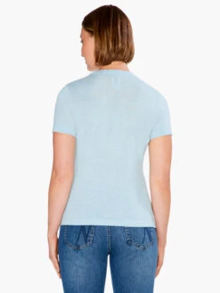Crew Neck Short Sleeve Sweater Tee MIST -Nic+Zoe S231101MSTPRODUCT 03