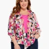 Glowing Petals 4-Way Cardigan PINK MULTI -Nic+Zoe S231129WPKMPRODUCT 01