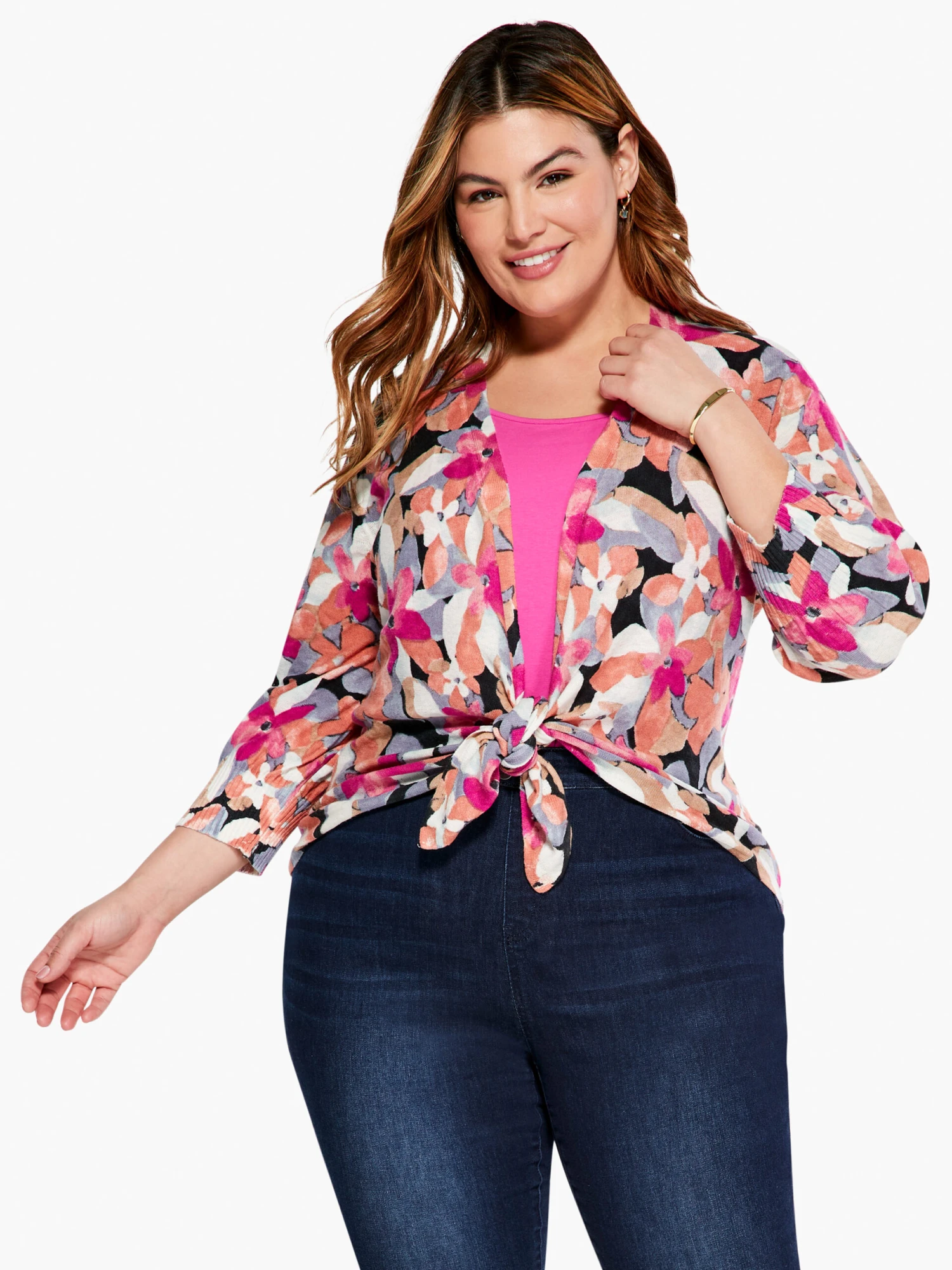 Glowing Petals 4-Way Cardigan PINK MULTI Glowing Petals 4-Way Cardigan PINK MULTI -Nic+Zoe S231129WPKMPRODUCT 02 scaled
