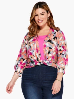 Glowing Petals 4-Way Cardigan PINK MULTI 4 Glowing Petals 4-Way Cardigan PINK MULTI -Nic+Zoe S231129WPKMPRODUCT 03