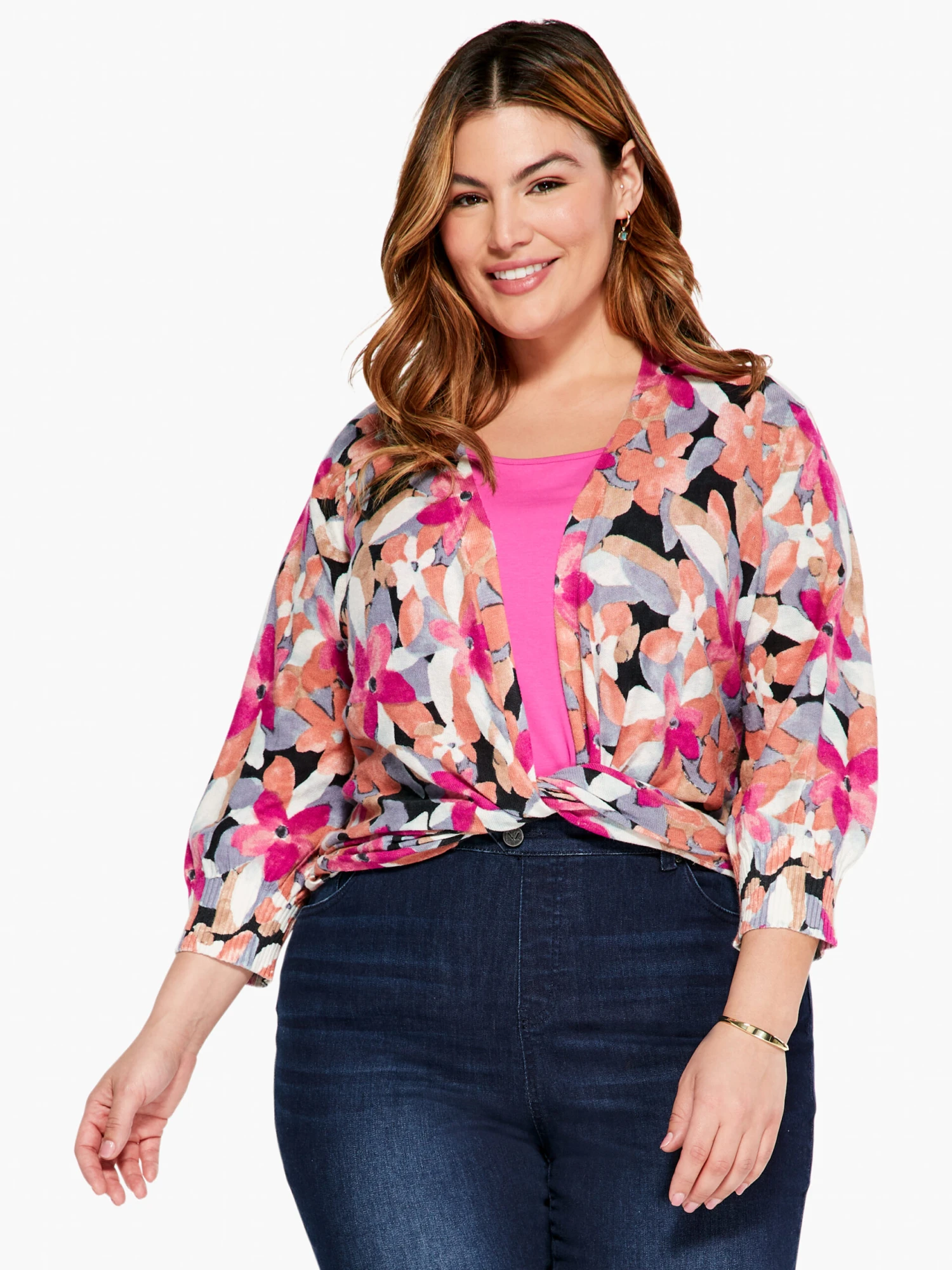 Glowing Petals 4-Way Cardigan PINK MULTI Glowing Petals 4-Way Cardigan PINK MULTI -Nic+Zoe S231129WPKMPRODUCT 03 scaled