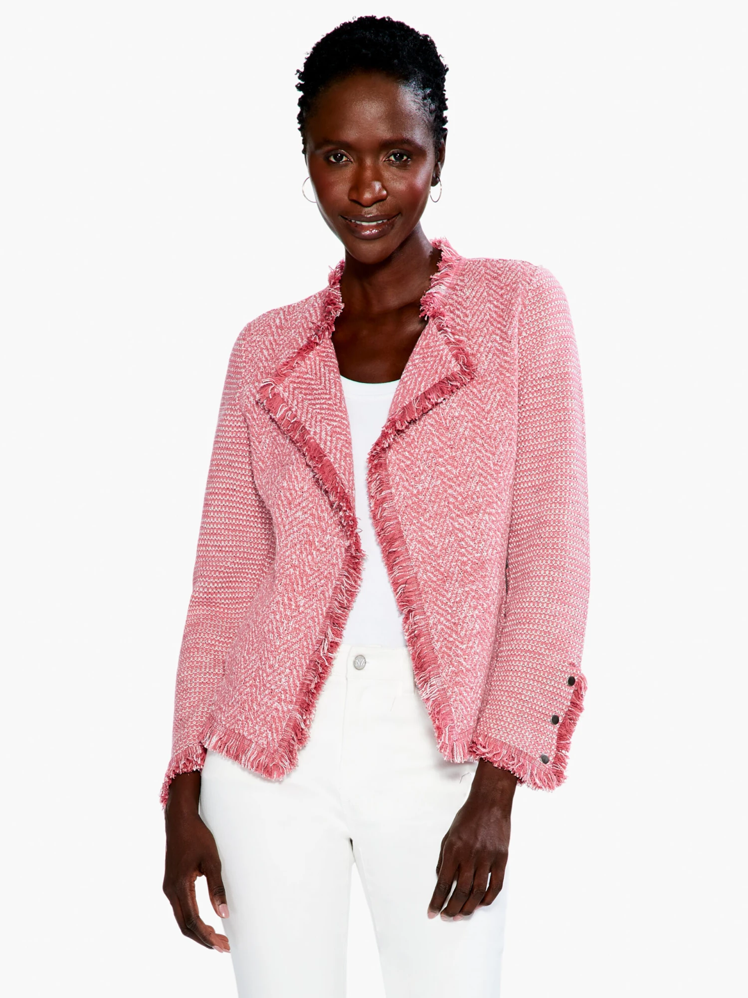 Fringe Mix Knit Jacket DUSTY CEDAR Fringe Mix Knit Jacket DUSTY CEDAR -Nic+Zoe S231133DUCPRODUCT 01 scaled