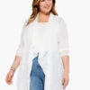 Featherweight Drape Cardigan PAPER WHITE -Nic+Zoe S231170WPWHPRODUCT 01